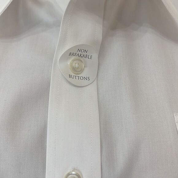 Twin Hill Shirt 16 1/2 White Dress Non Breakable Buttons Long Sleeve Two Pockets - Picture 3 of 9